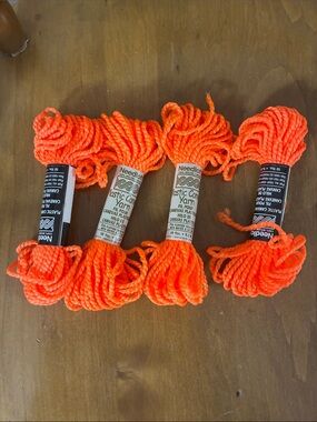 4 needloft orange yarn 10 yards each